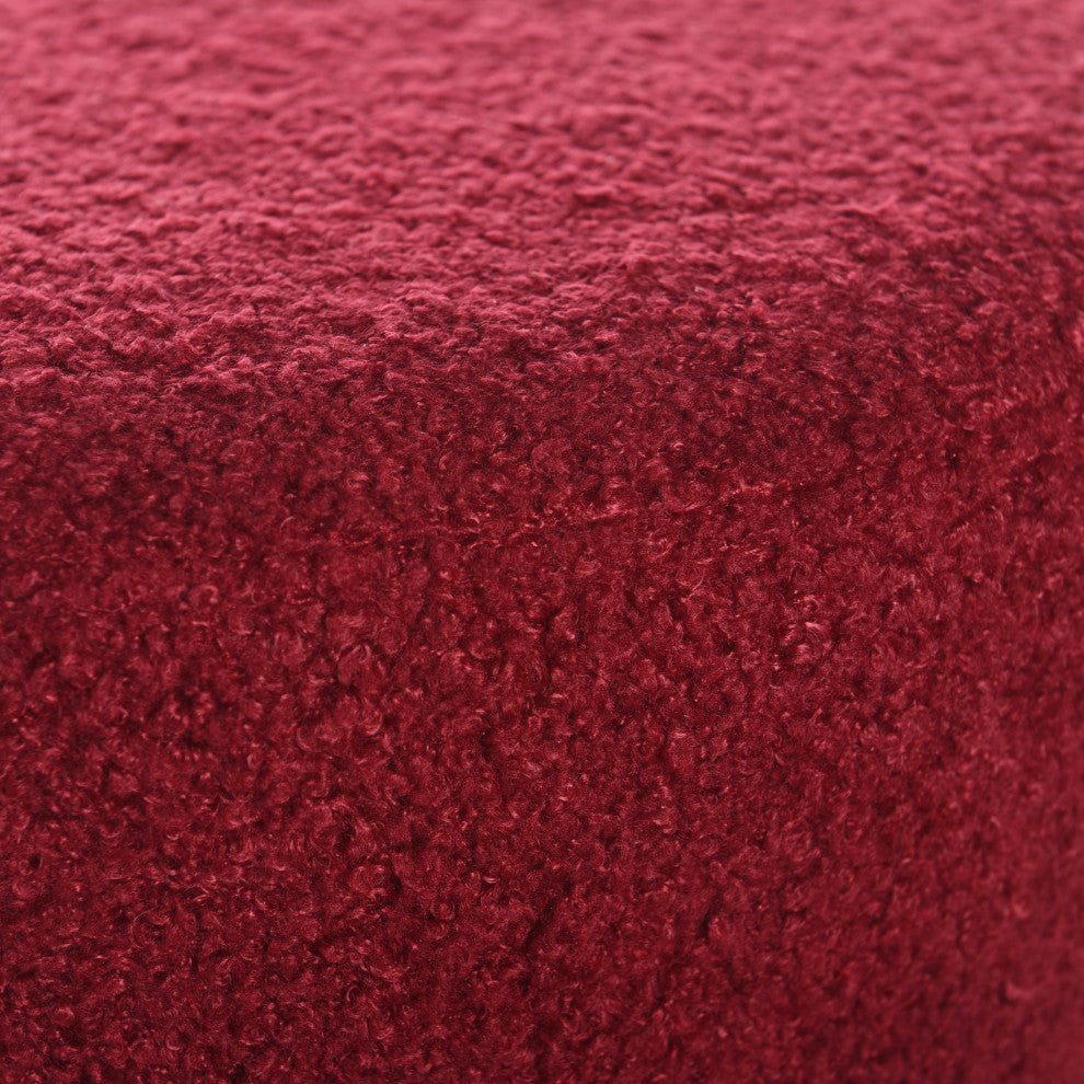 Soloist Bar Stool Maroon Boucle Upholstered Cushion