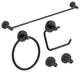 Circular 5-Piece Bathroom Hardware Set, Matte Black