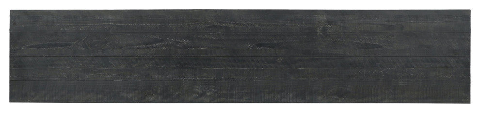 Larson 90" Glass Reclaimed Pine Wood Sideboard, Black