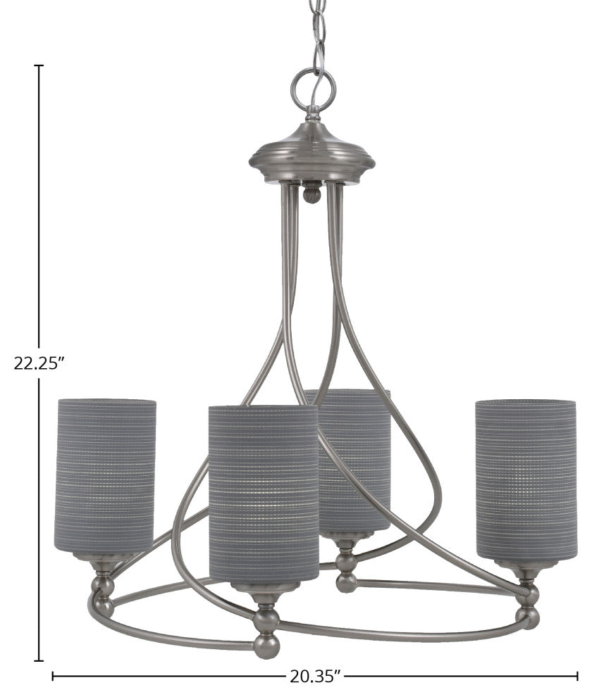 Capri 4-Light Chandelier, Brushed Nickel/Gray Matrix