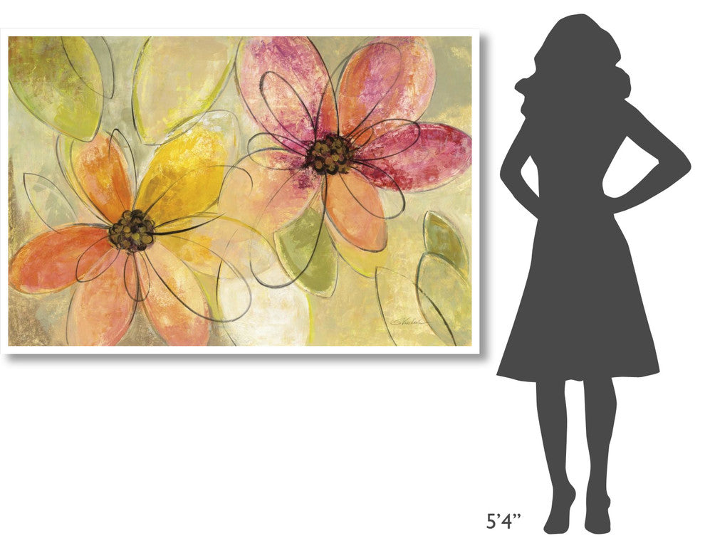 "Neon Floral v2" Digital Paper Print by Silvia Vassileva, 62"x42"