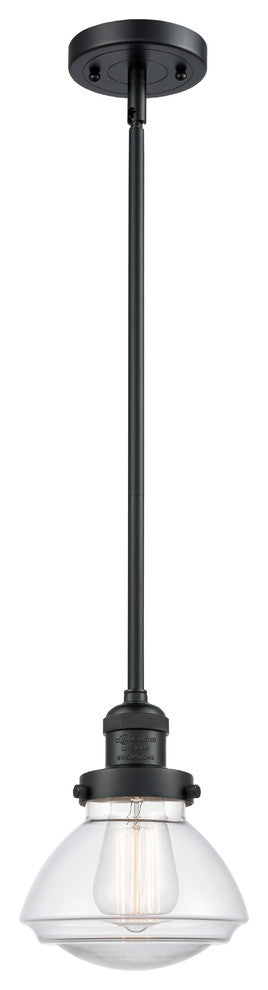 Olean 1-Light Mini Pendant, Matte Black, Clear