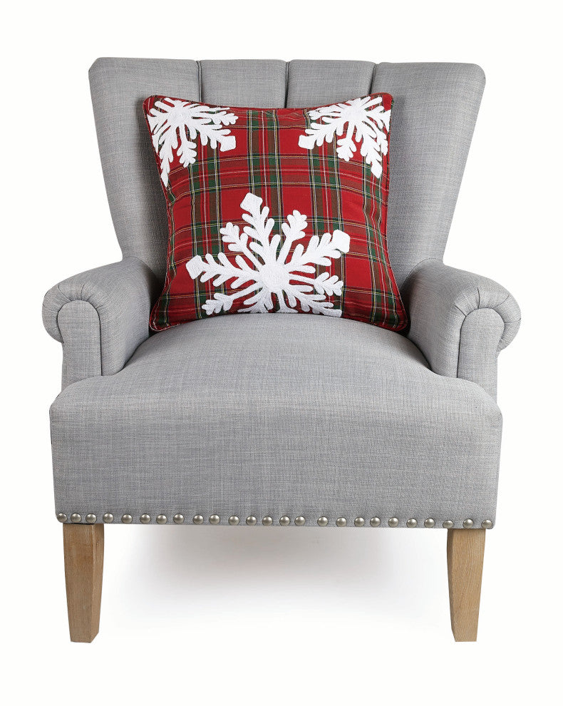 Snow Flake Embroidered Pillow