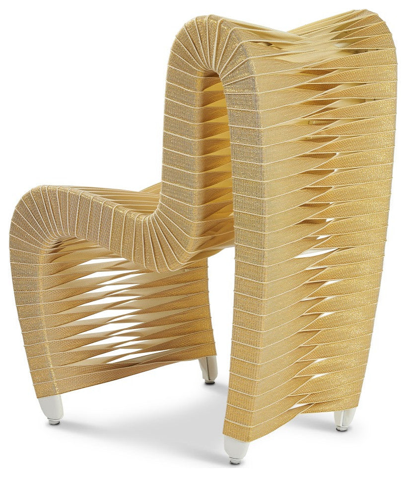 Seat Belt Dining Chair, Gold, Cotton