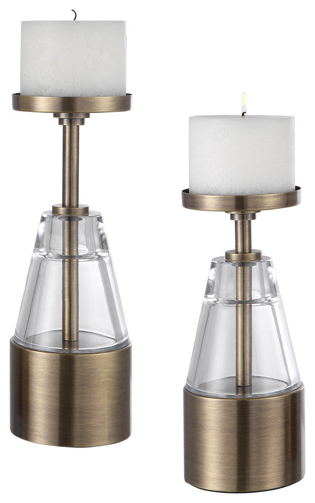 Uttermost Theirry Crystal Candleholders, Set/2