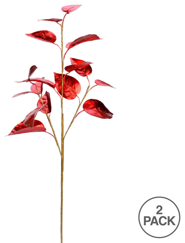 Shiny Leaf Artificial Christmas Spray , Red, 33"