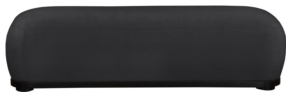 Calum Upholstered Bench, Black, Chenille Fabric, Black Finish
