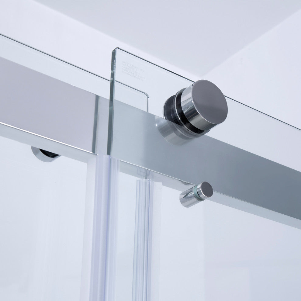 Spezia 60" W x 76" H Sliding Frameless Shower Enclosure, Polished Chrome, 60" W X 76" H