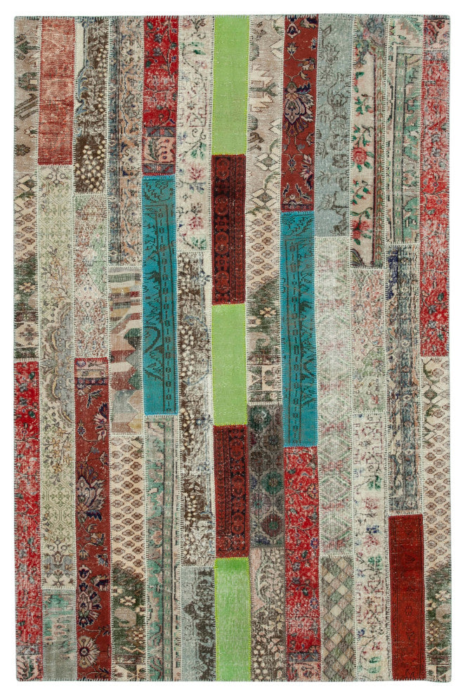Rug N Carpet - Handwoven Anatolian 6' 8" x 10' 1" Wool Patchwork Area Rug