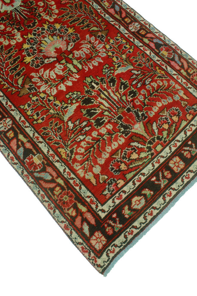 Fine Vintage Distressed Alburn Rust/Charcoal Runner, 3'4x16'10