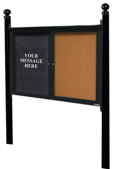 Double Message Board With Cork/Letter Combo Board