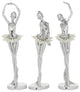 Silver Polystone Glam Dancer Sculptuer, Set of 3