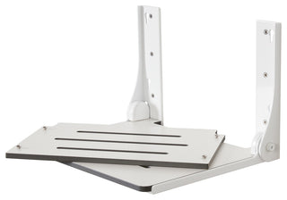 Silhouette Folding Wall Mount Shower Bench Seat, White Seat With White Frame