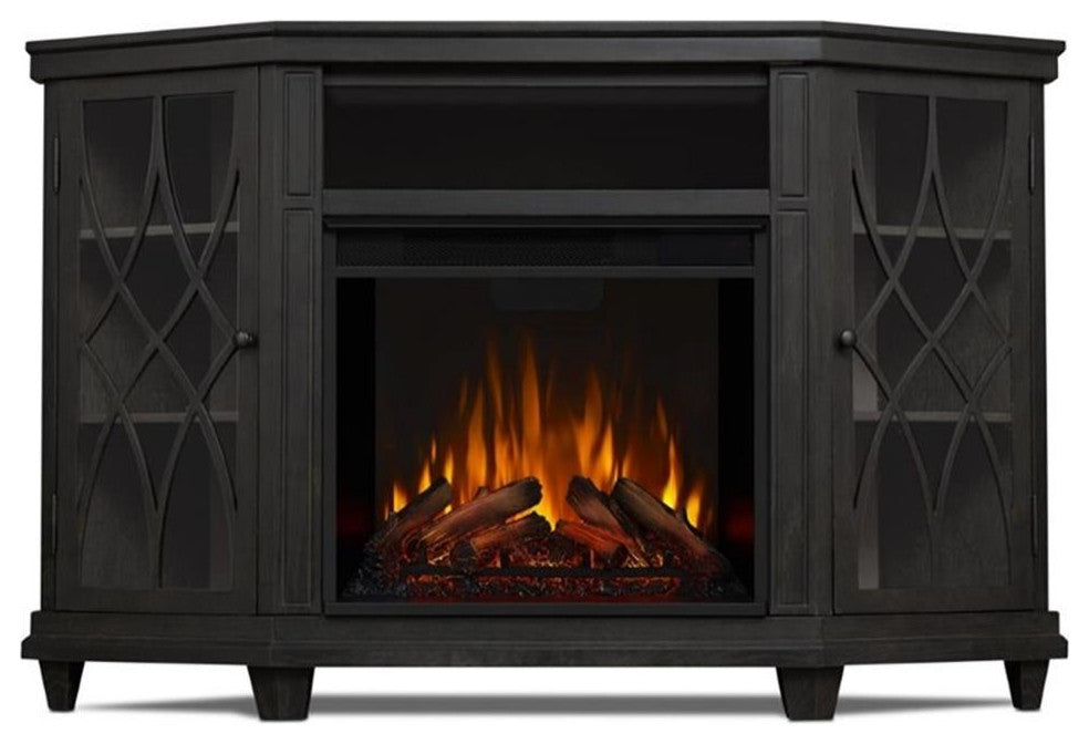 Real Flame Lynette Corner Fireplace TV Stand in Gray