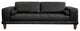 Contemporary Sofa, Oversized Padded Seat & Back With Bolster Pillows, Black