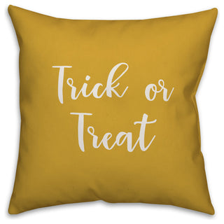 Trick Or Treat in Mustard 18x18 Throw Pillow