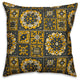 Patchwork Mandala, Yellow and Gray Throw Pillow, 16"x16"