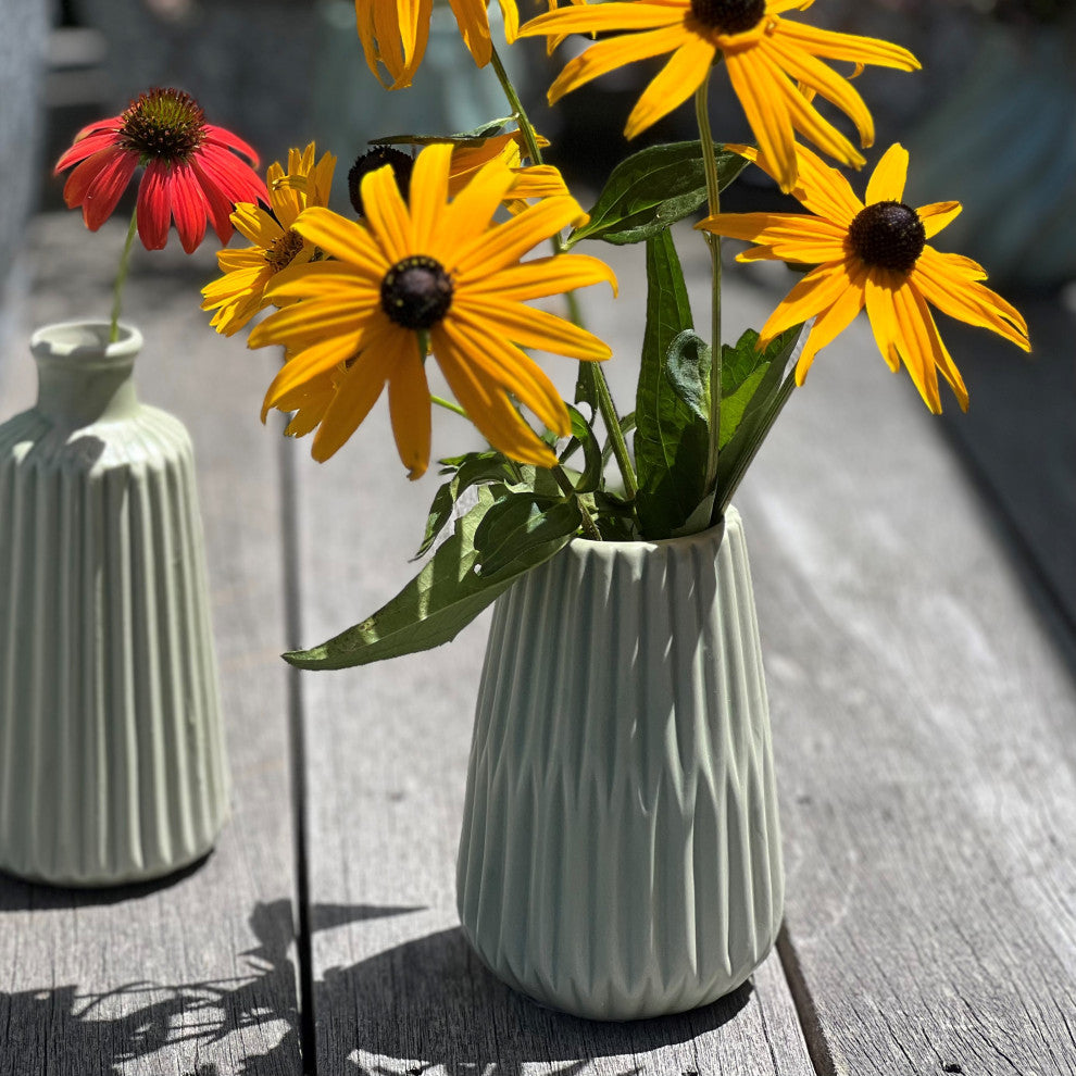 2 Piece Geometric Vase Set, 7"