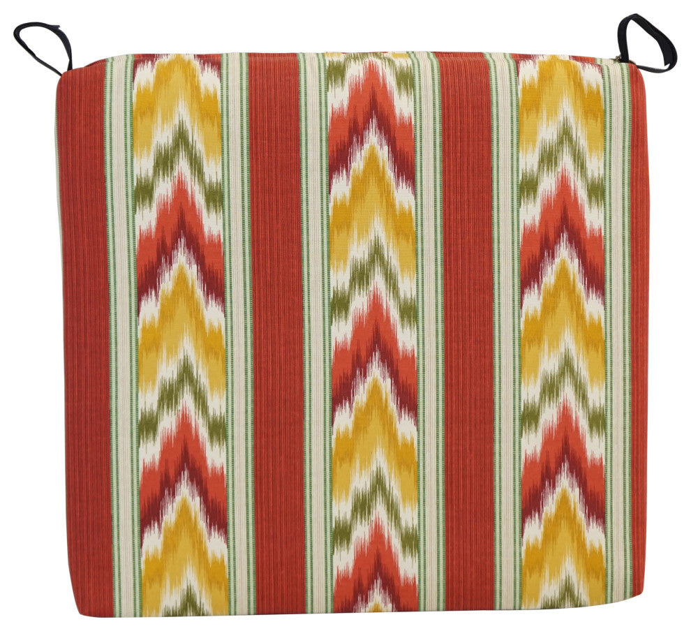 20"X19" Patterned Outdoor Chair Cushions, Set of 4, Libella Sangri