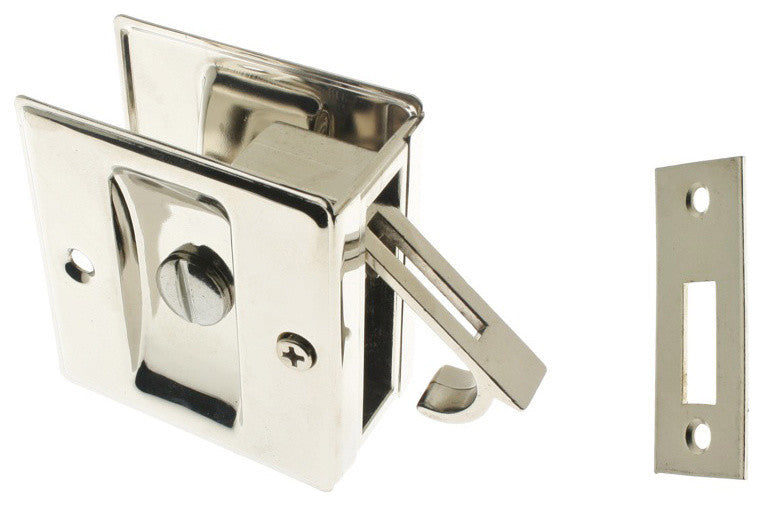 Genuine Solid Brass Pocket Privacy Pull, Bright Nickel