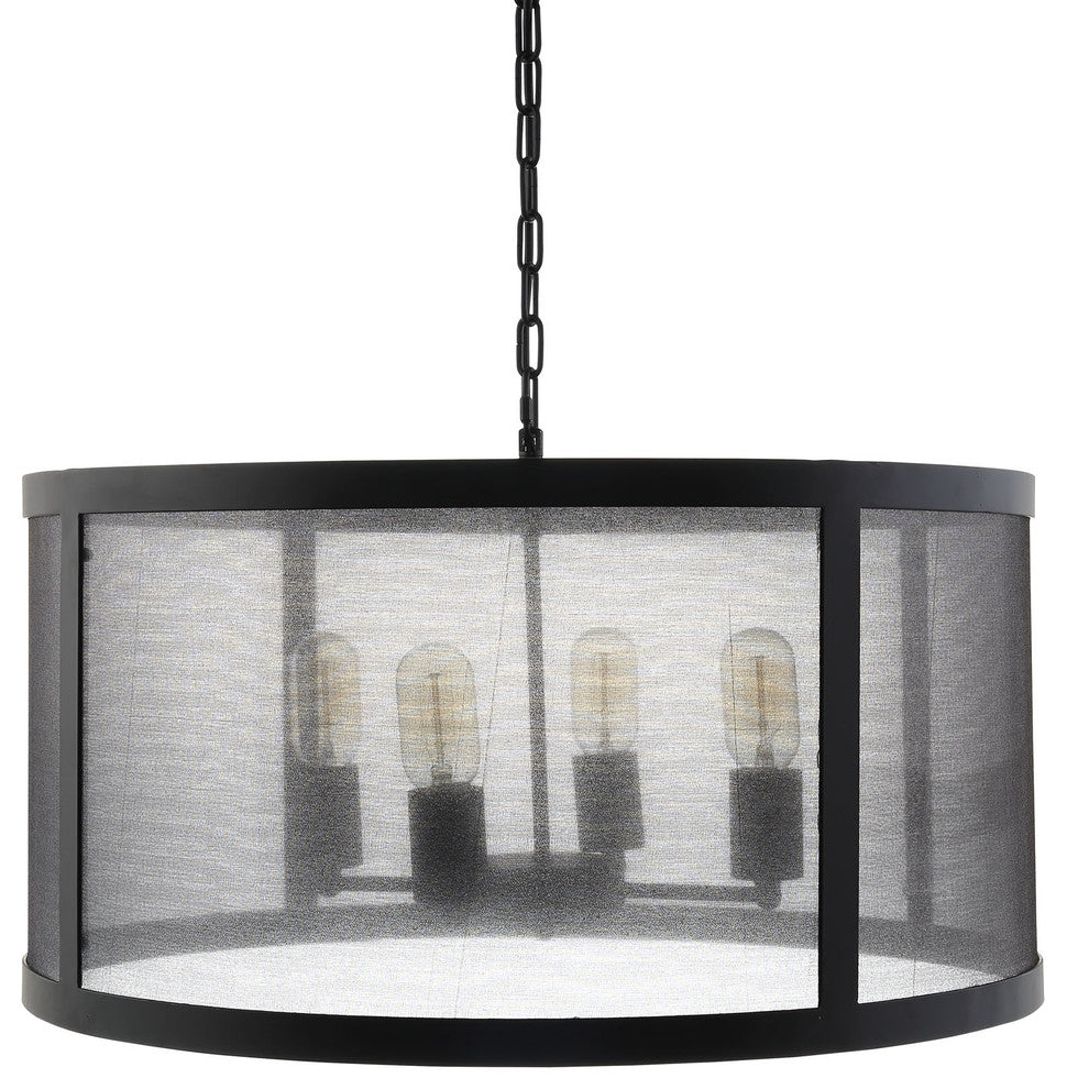 Modern Urban Contemporary Chandelier Light, Black Steel
