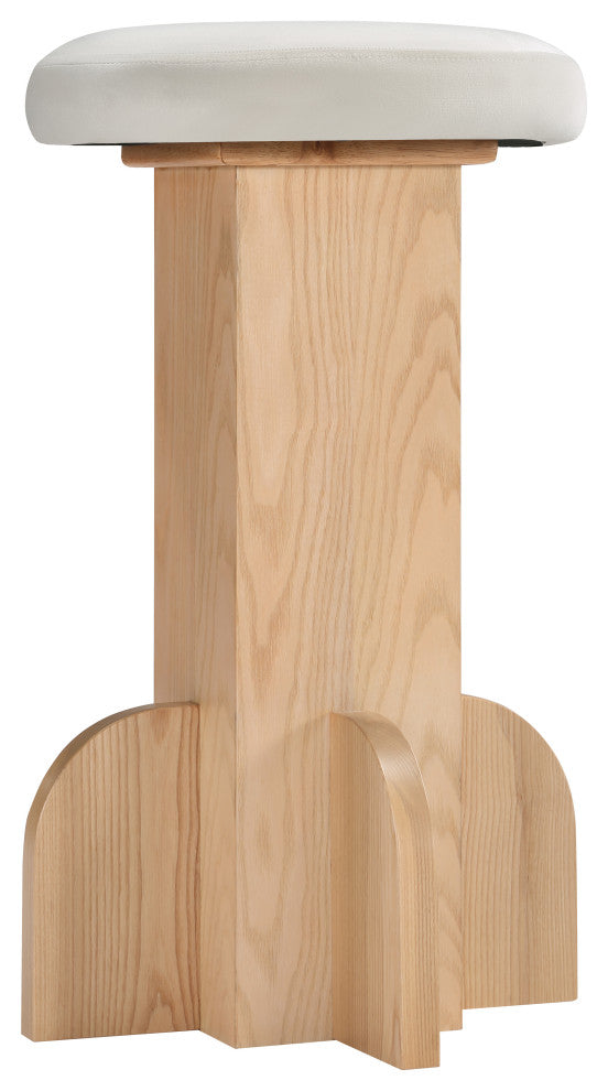 Wyatt Velvet Upholstered Stool, Cream