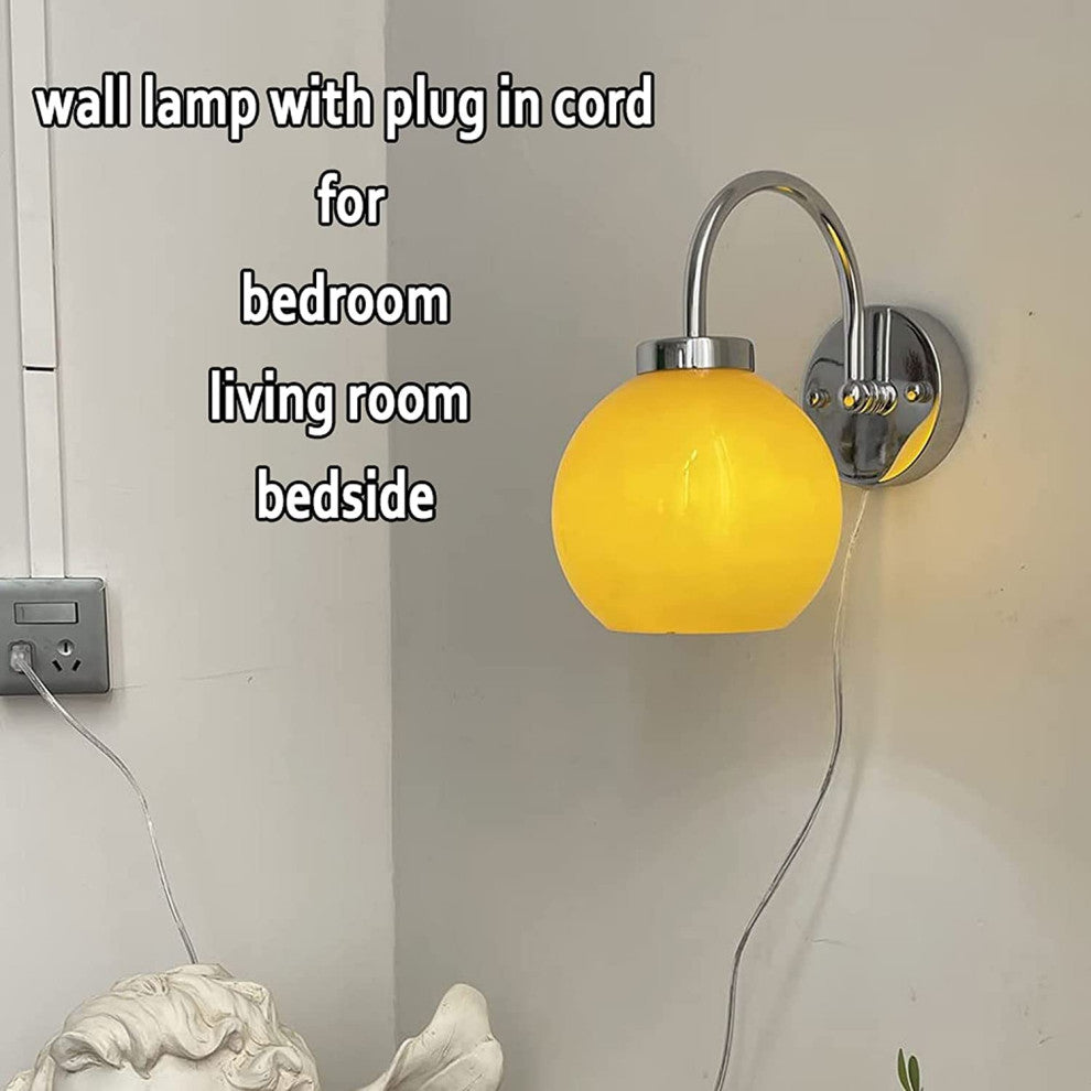 Globe Glass Wall Sconce Industrial Wall Lantern Light
