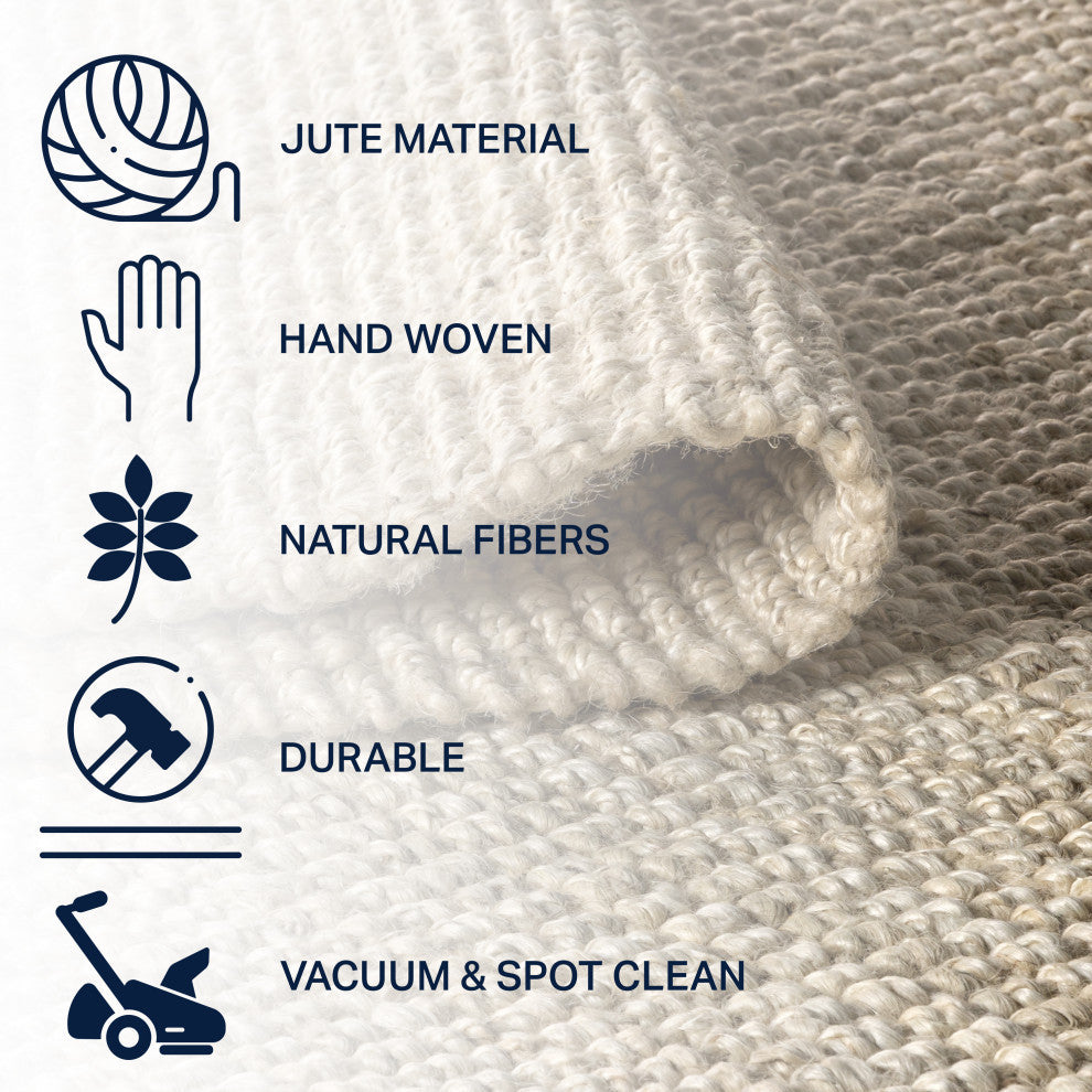 Pata Hand Woven Chunky Jute Light Ivory 2'x10' Runner Rug
