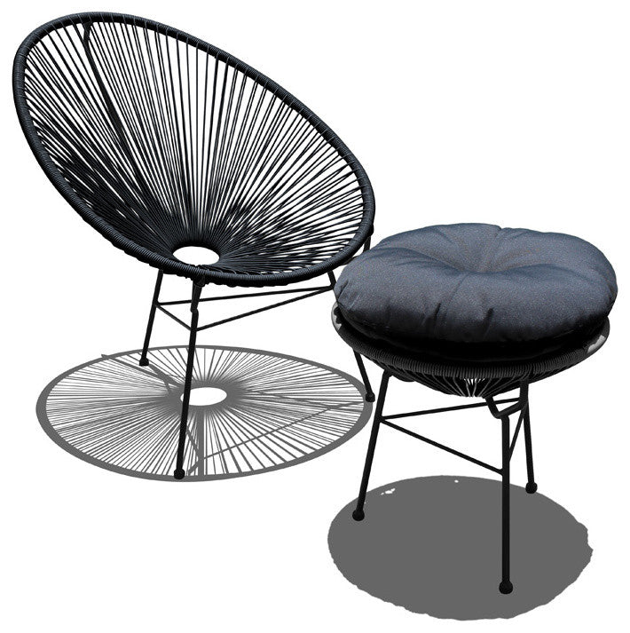 Acapulco 3 Piece Chat Set, Jet Black