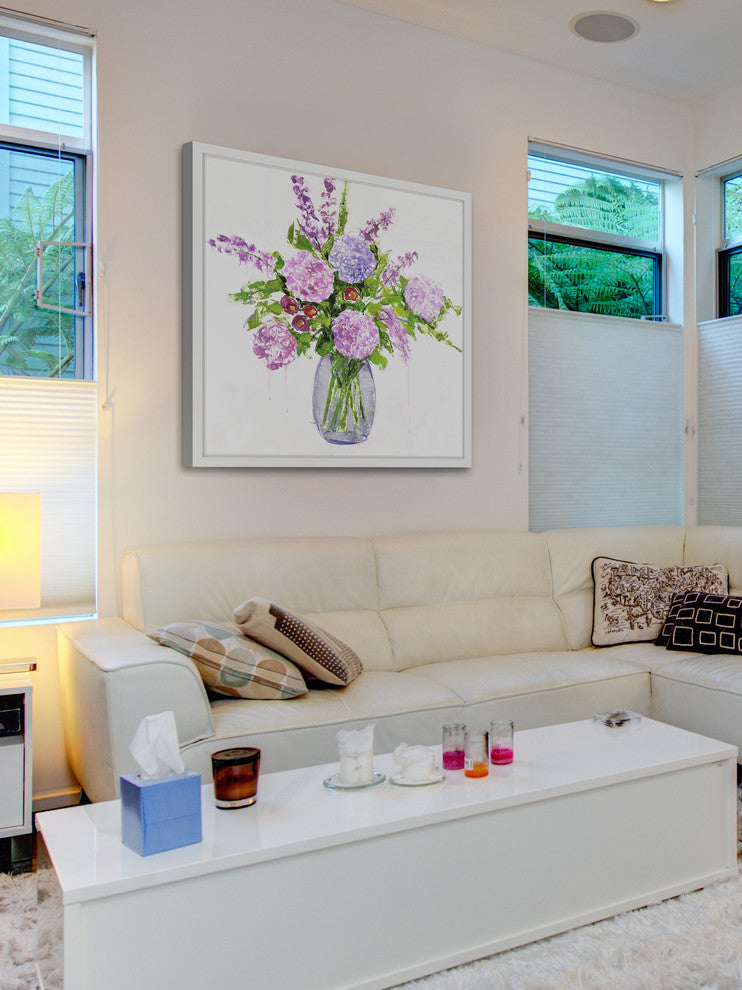 Marmont Hill, "Moon Blooms" by Julie Joy Framed Painting Print, 24x24