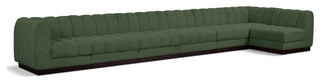 Quinn Chenille Upholstered 7-Piece L-Shaped Modular Sectional, Green
