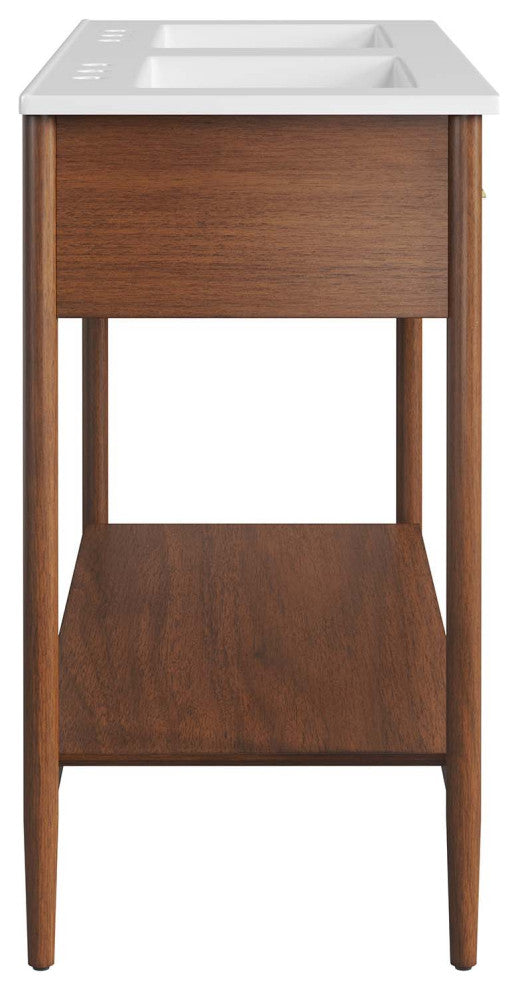 Zaire 48" Double Sink Bathroom Vanity - Walnut White