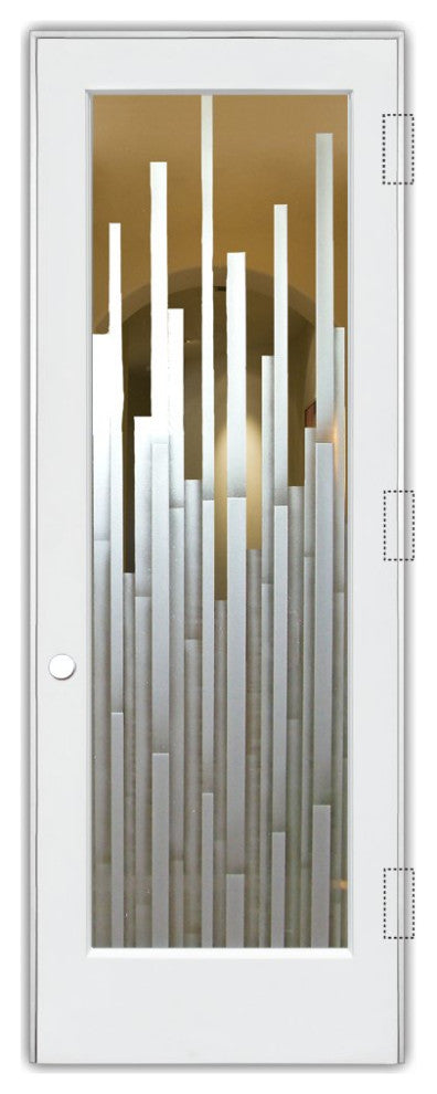 Interior Prehung Door or Interior Slab Door - Mosaics - Primed - 24" x 96" -...