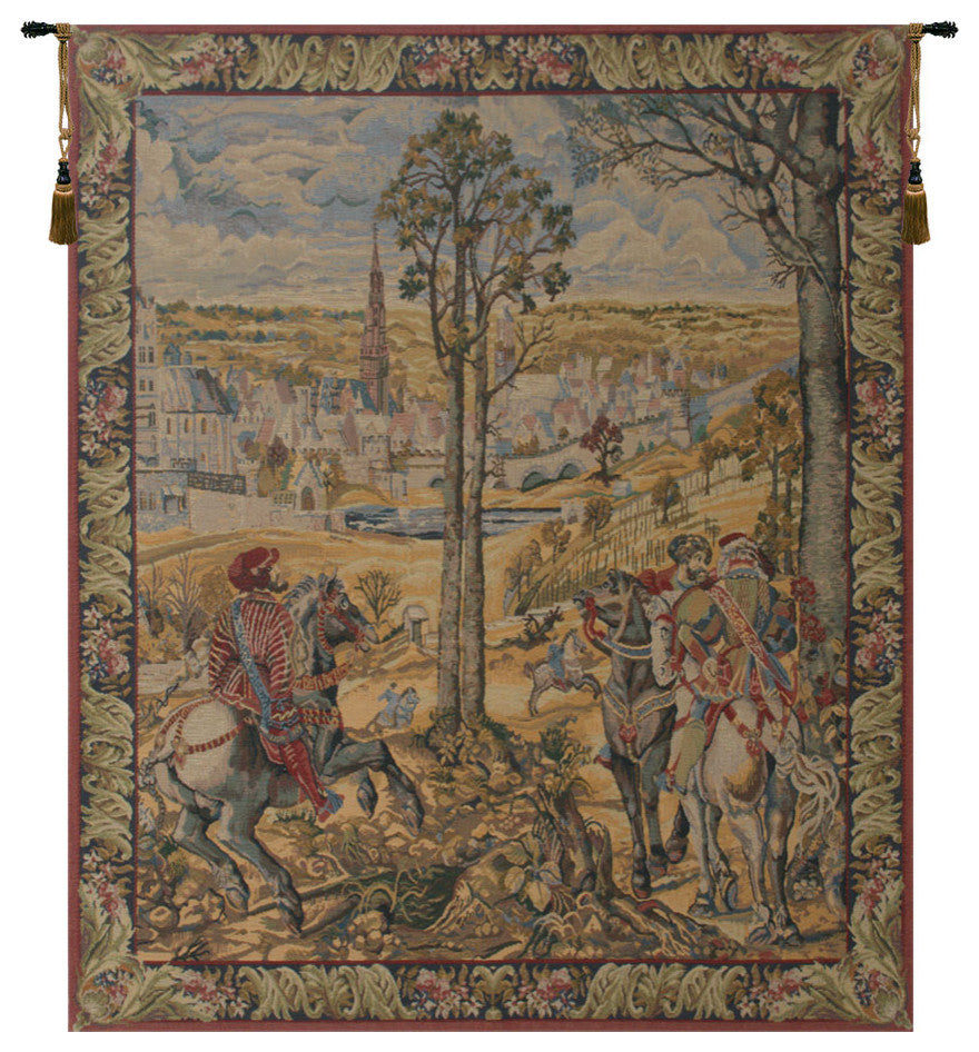 Old Brussels Flanders Vertical Belgian Wall Tapestry
