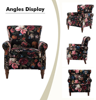 Wooden Upholstered Armchair, Black