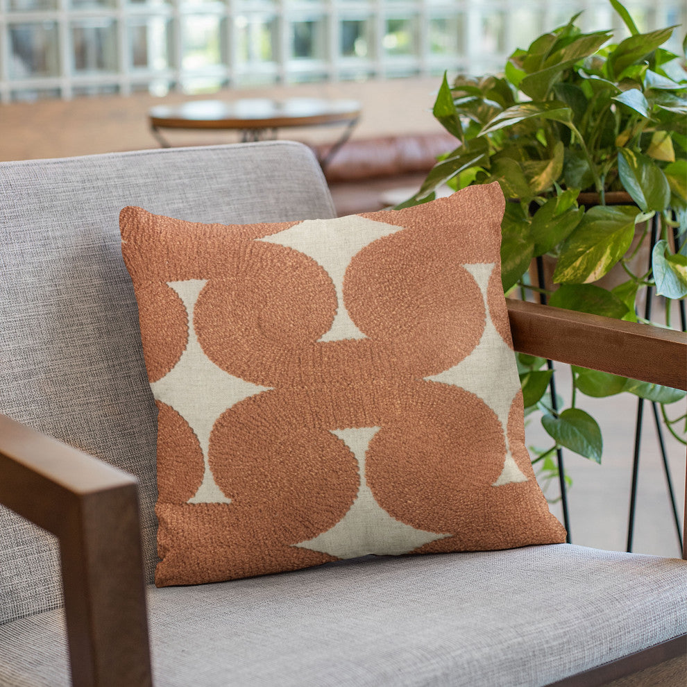 Plutus Red Maze Dot Luxury Throw Pillow, 12"x20"