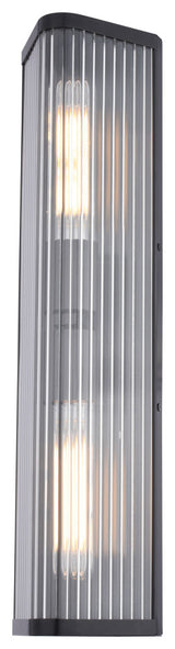 Barbier 2-Light Antique Gold Brass Modern Wall Sconce, Bathroom Vanity Fixture, Matte Black