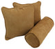 Solid Microsuede Throw Pillows With Inserts, 3-Piece Set, Camel