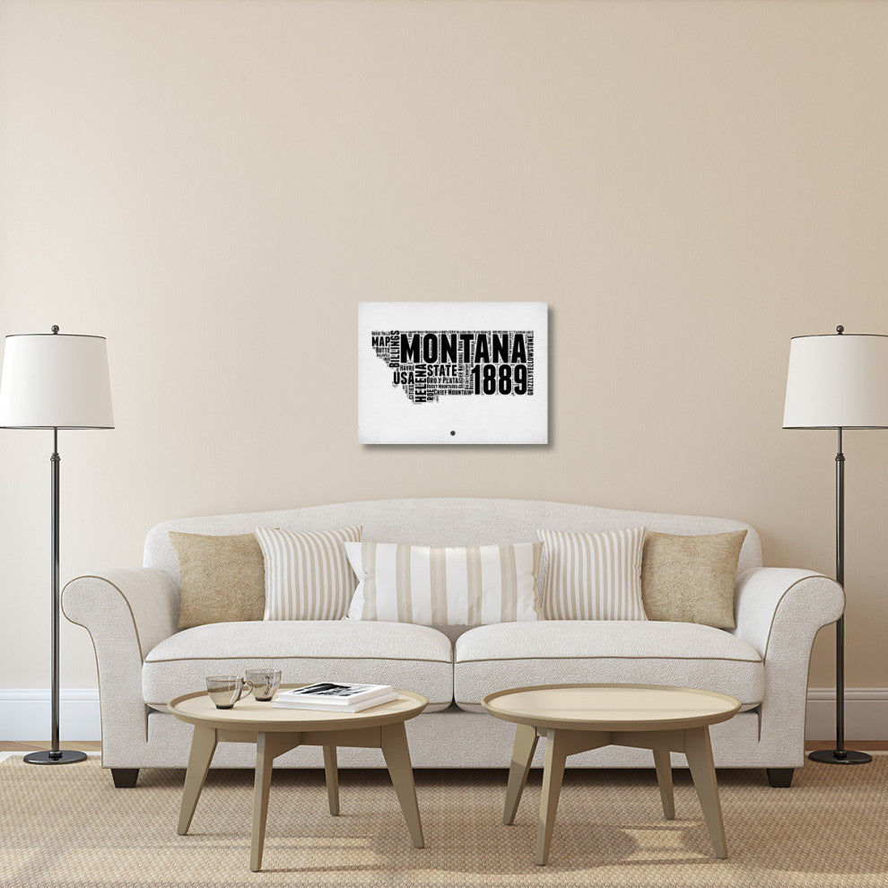 "Montana Watercolor Word Cloud" Fine Art Print