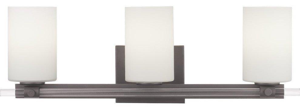 Lisbon Collection 3-Light Matte Black Etched Opal Glass Luxe Bath Vanity Light