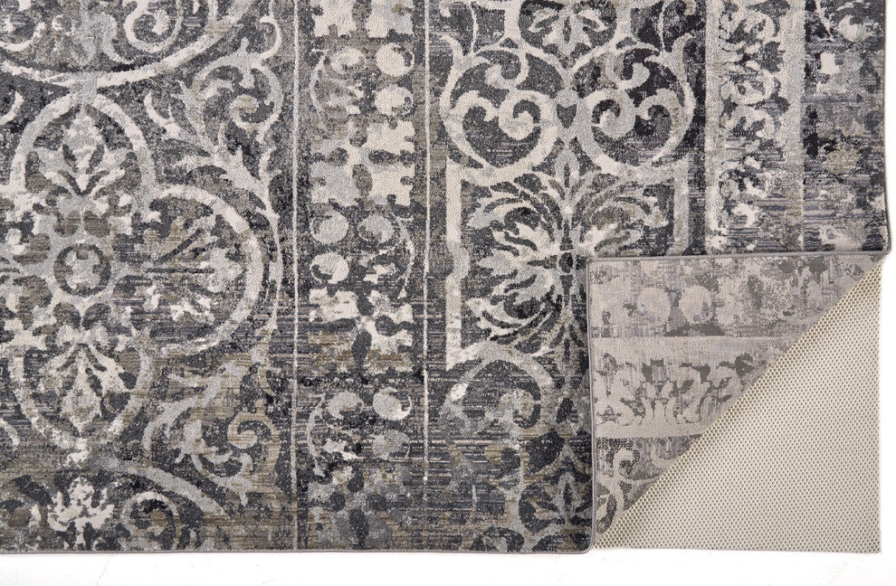 Weave & Wander Kiba Charcoal/Ivory Rug, 6'7"x9'6"