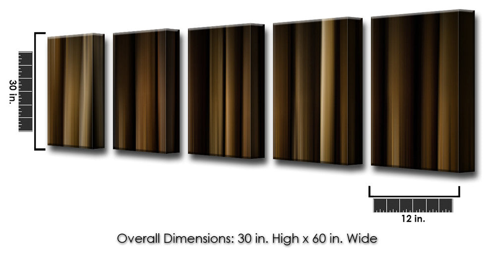 Ready2HangArt ''Blur Stripes VII'' 5-PC Canvas Wall Art Set, 30 in. Highx12 in.