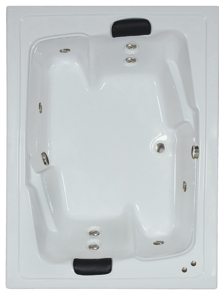 72"L x 54"W White Whirlpool Bath