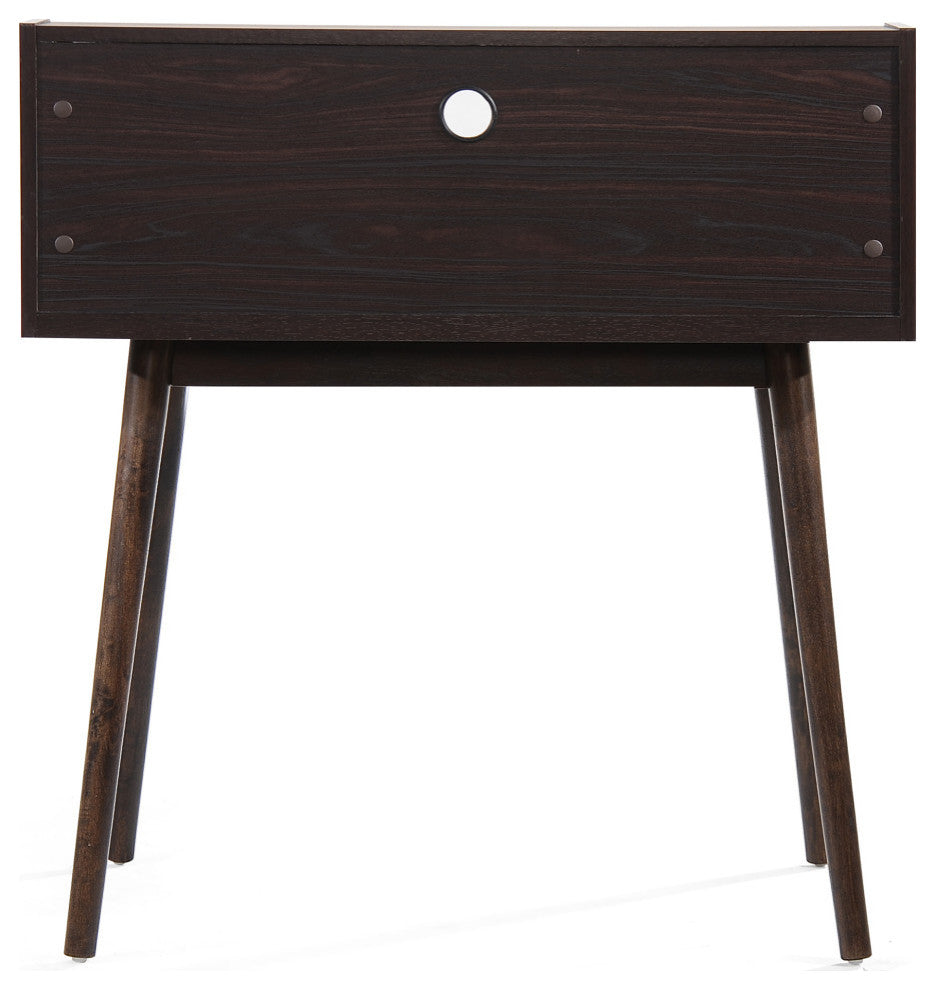 GDF Studio Elyse Mid-Century Modern Finished Fiberboard Home Office Desk, Wenge