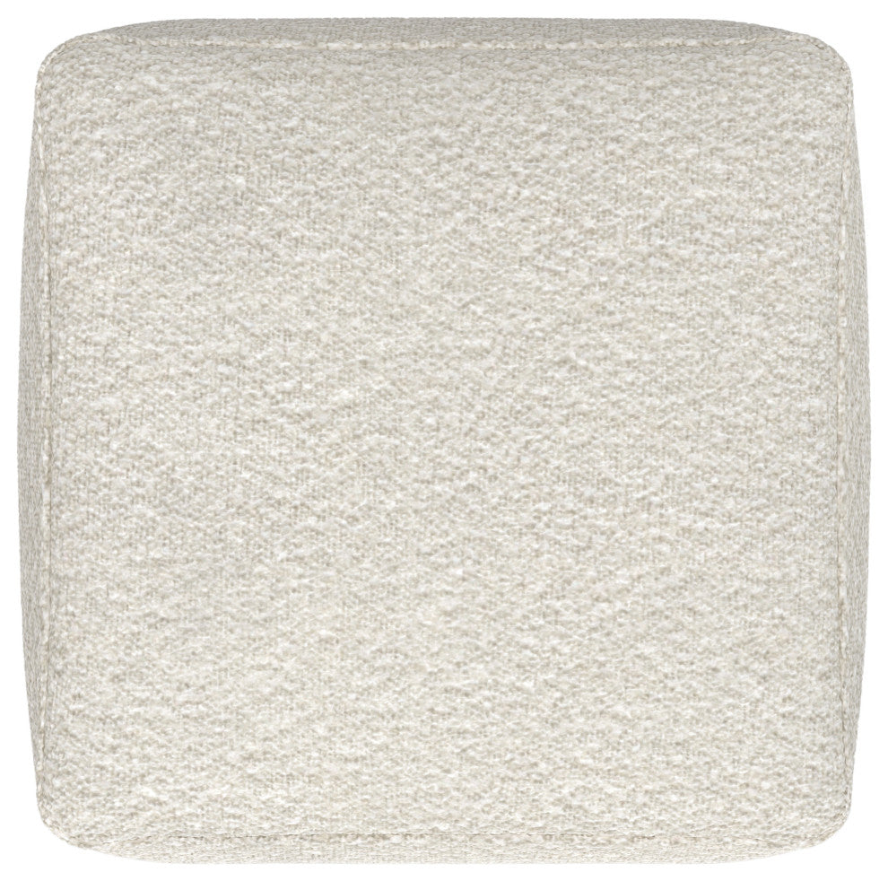 Chantal Square Pouf, Ivory