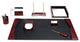 D7012, Burgundy Contemporary Leather, 8-Piece Desk Set