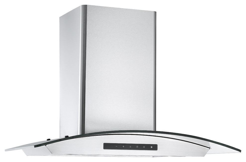 Wall Mount Glass Canopy Range Hood with Night Light, 30"
