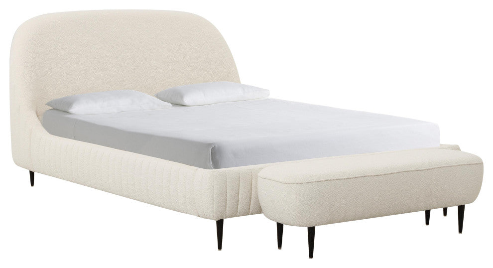 Denise Cream Boucle Bed, King