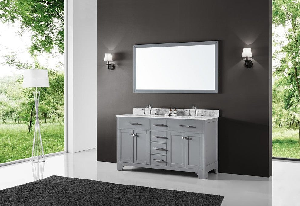 60" Double Sink Bathroom Vanity Base