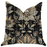 Noir Lotus Blossom Luxury Throw Pillow, 20"x36" King